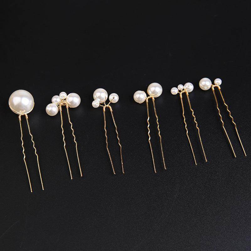 U-shaped Pearl Brida Hairpins 6 piece 684476301257 - COCOMELODY